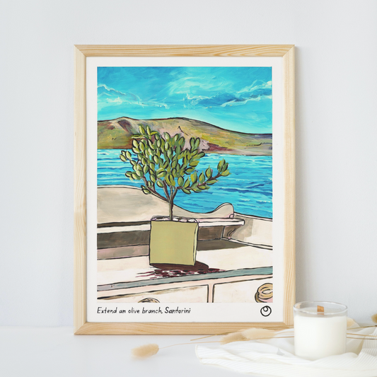 Original Art | Greek Islands | Extend an Olive Branch