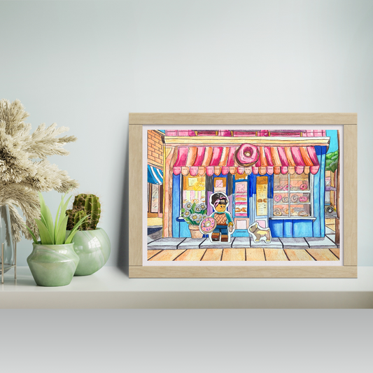 Art Print | A4 | Donut Shop